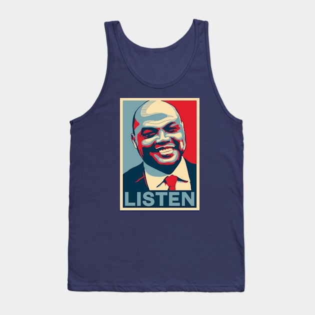 Charles Barkley Listen Obama Hope Large Print Tank Top by qiangdade